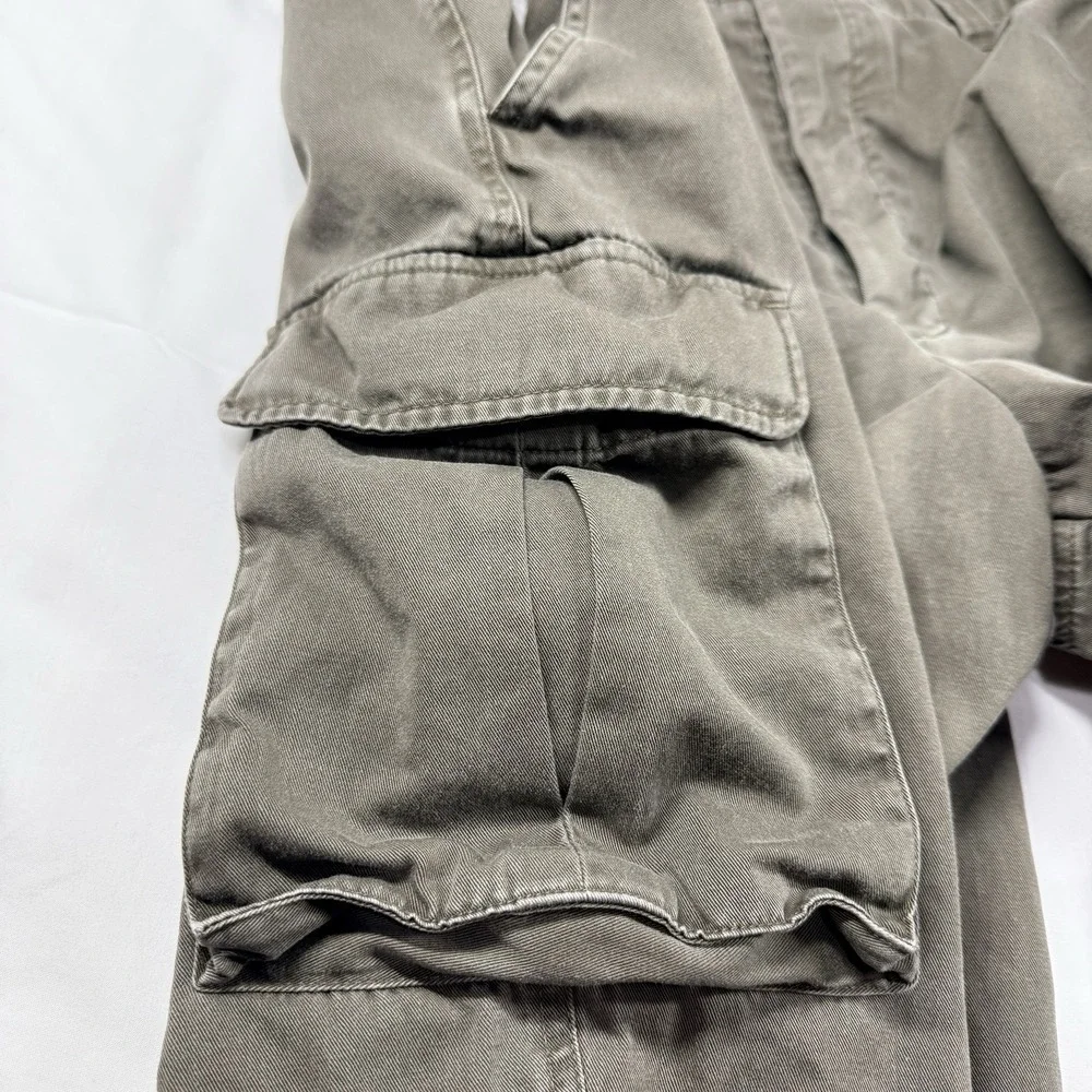J. Crew Flannel Lined Cargo Pants Mens 40x32 Button Fly Brown Utility‎ Fade Y2k